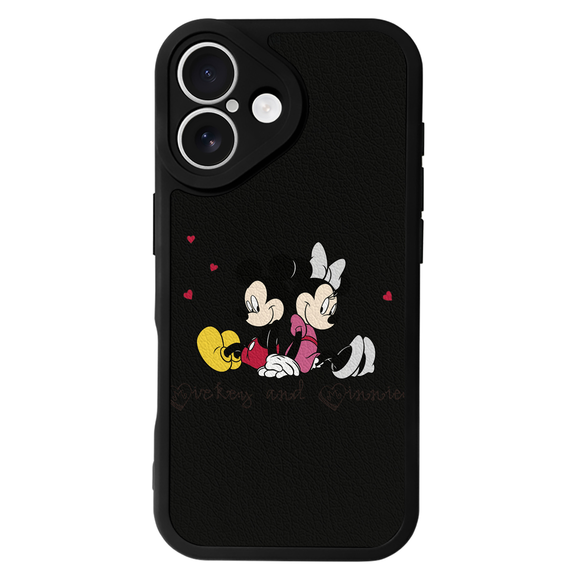 （画像用） ミッキーマウス Mickey Mouse 【iPhone 16シリーズ対応】シリコンスマホケース（レザー調） 材質：シリコン